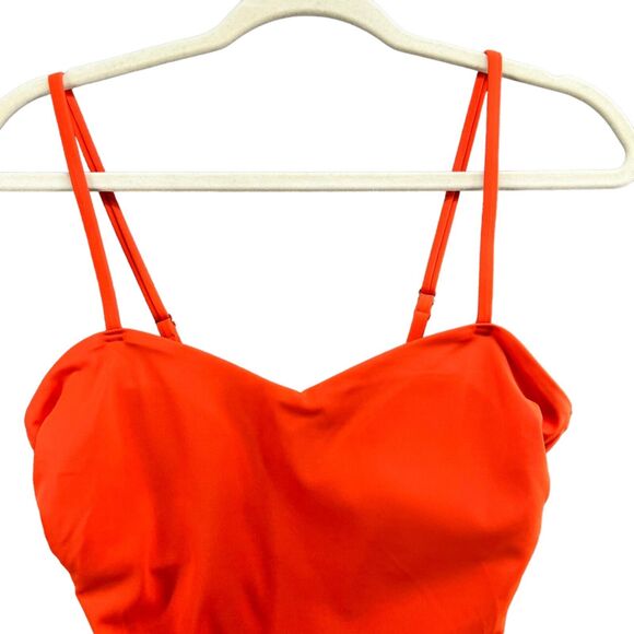 Chelsea28 Easy Retro One Piece Swimsuit Womens Orange Belted Adjustable Straps - Picture 2 of 12